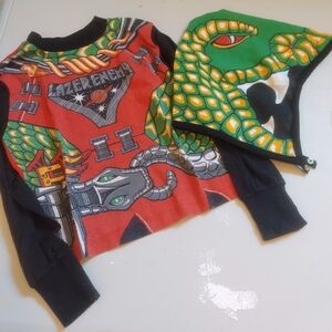 Kids Vintage 80s Shirt and Hood Costume Set